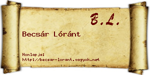 Becsár Lóránt névjegykártya