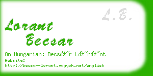 lorant becsar business card